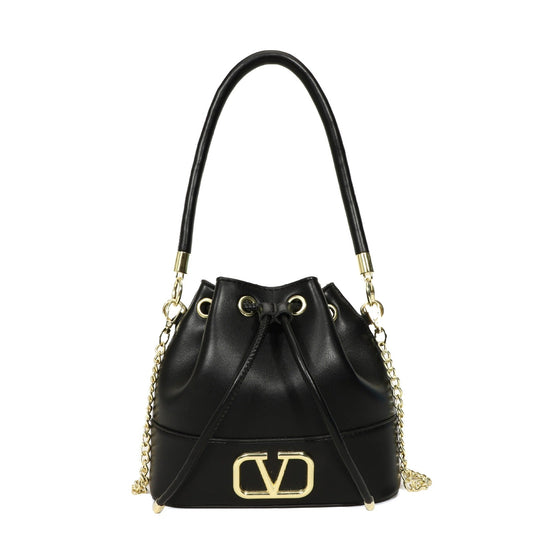 Mini Bucket Bag In Nappa With Vlogo Signature Chain With Box